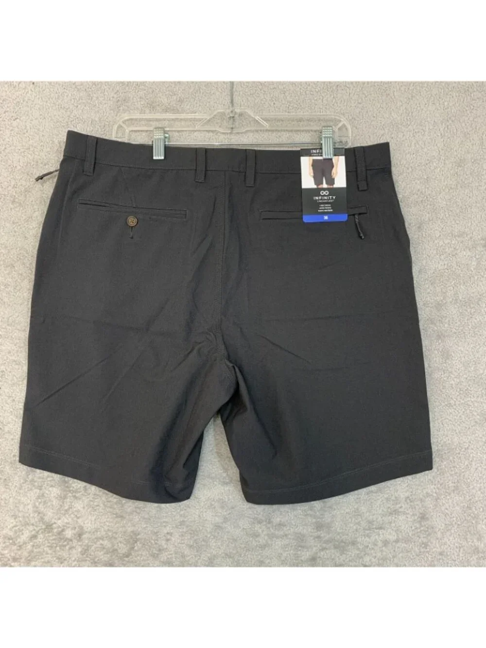NWT Infinity LinearFlex Men's 36 Dark Gray Hybrid Stretch Shorts